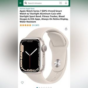 Apple Watch Series 7 [GPS 41 mm] Smart Watch w/Starlight Aluminum Case BRAND NEW